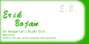 erik bojan business card